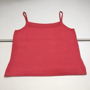 St. John Santana Knit Hot Pink Cami Tank Top Luxury Size L